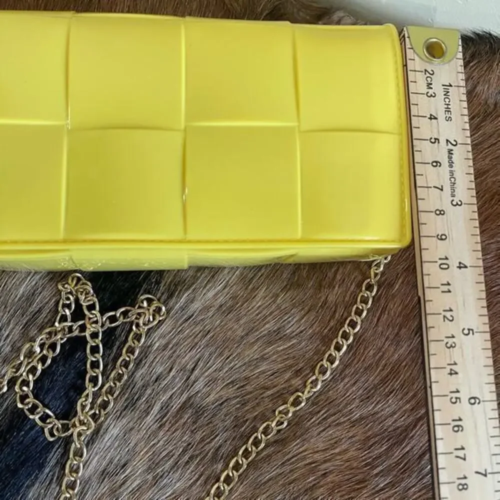 Golden‎ Mini Jelly Crossbody Bag with Gold Chain